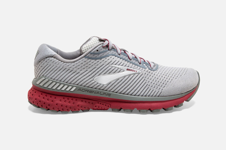 Zapatillas Running Brooks Adrenaline GTS 20 Hombre Gris/Plateadas/Rojas Ofertas HKZW02846